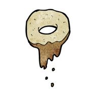 coffee dunked doughnut cartoon