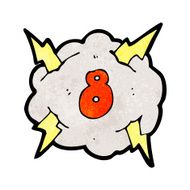 cartoon thunder cloud with number 8