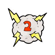 cartoon thunder cloud with number two N2