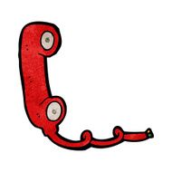 cartoon retro telephone receiver