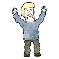 cartoon terrified man N423