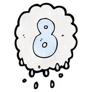 cartoon rain cloud with number eight