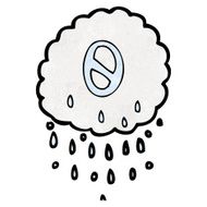 cartoon rain cloud with number zero