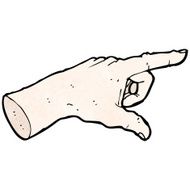 pointing hand sign cartoon