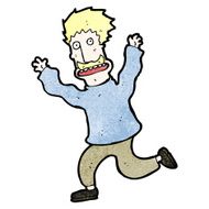 cartoon terrified man N424