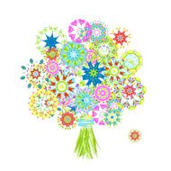 Blooming bouquet made from floral arabesque