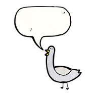 cartoon pigeon with speech bubble N7