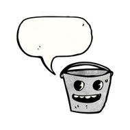 happy bucket cartoon character N3