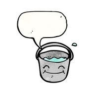happy bucket cartoon character N4