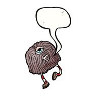 funny cartoon monster with speech bubble N40