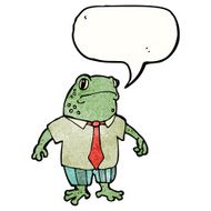cartoon toad with speech bubble and suit N2
