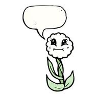 cartoon flower with speech bubble N113