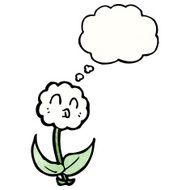 cute cartoon flower with thought bubble N9