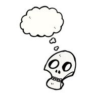 graffiti style skull with thought bubble N3