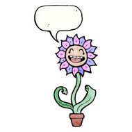 cartoon flower with speech bubble N115