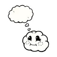 cute cartoon cloud with thought bubble N9