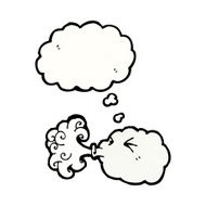 cute cartoon cloud with thought bubble N10