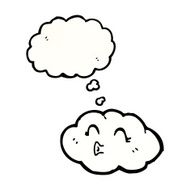 cute cartoon cloud with thought bubble N11