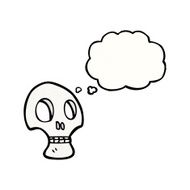 graffiti style skull with thought bubble N4