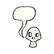 cartoon skull with speech bubble N67