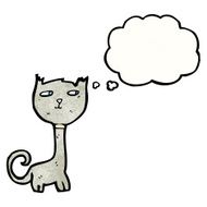cartoon cat with thought bubble N194