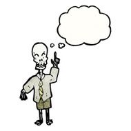 cartoon skeleton with thought bubble N15