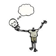 cartoon skeleton with thought bubble N18