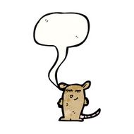 cartoon mouse with speech bubble N36
