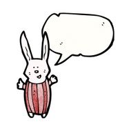cartoon rabbit with speech bubble N145