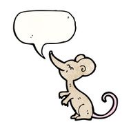 cartoon mouse with speech bubble N38