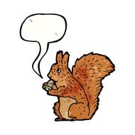 illustrated squirrel with acorn N3