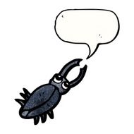 cartoon bug with speech bubble N45