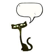 cartoon black cat with speech bubble N41