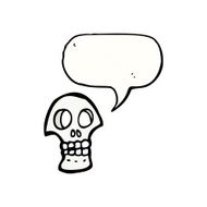 cartoon skull symbol with speech bubble N4