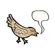 cartoon bird with speech bubble N402