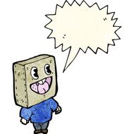 cartoon man with bag on head N11