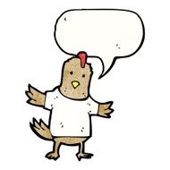 chicken with speech bubble cartoon N5