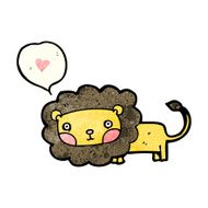 cartoon lion with love heart N7