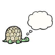 cartoon tortoise with thought bubble N14