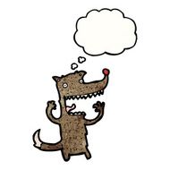 cartoon wolf with thought bubble N58