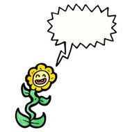 cartoon flower with face N49