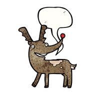 cartoon reindeer with speech bubble N23