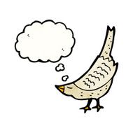 cartoon bird with thought bubble N444