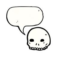 spooky skull symbol with speech bubble N11