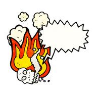 flaming skull cartoon N34