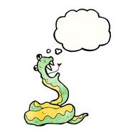 cartoon snake with thought bubble N136