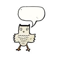 owl with speech bubble cartoon N4