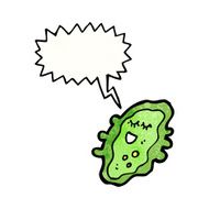 cartoon germ with speech bubble N29
