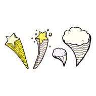 shooting stars and cloud design elements N3