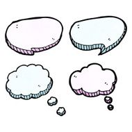 cartoon speech bubbles and thought clouds N6